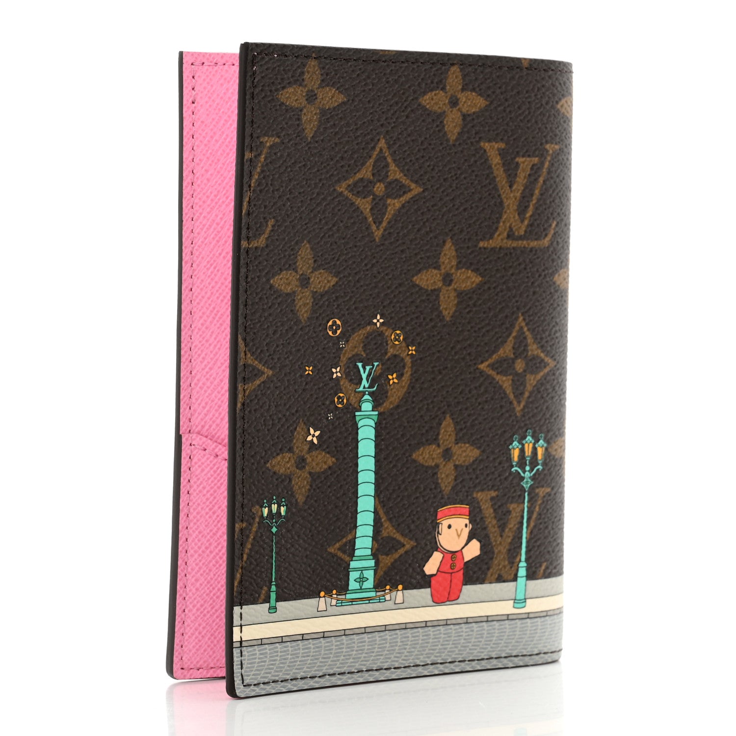 Louis Vuitton Monogram 2022 Christmas Animation Paris Passport Cover Pink 3 of 6
