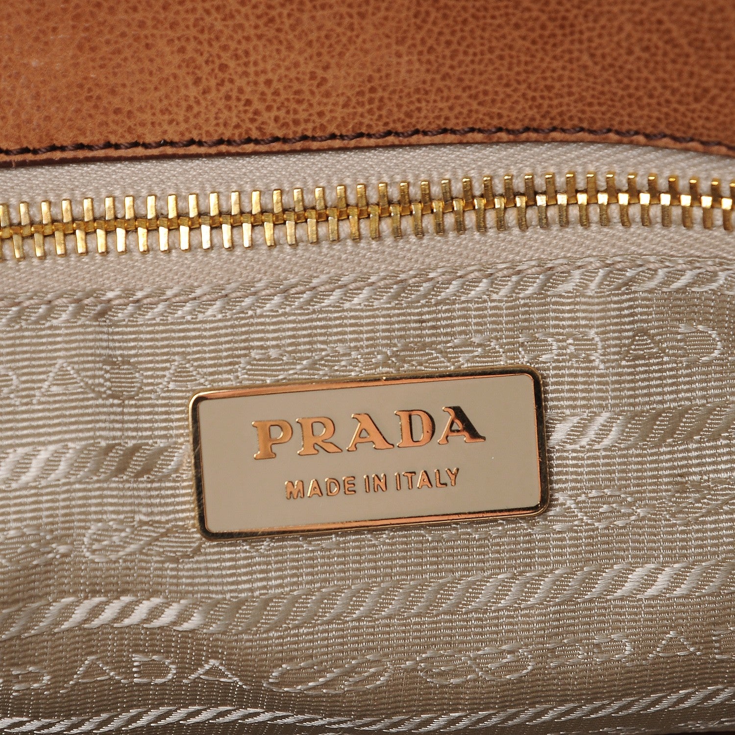 Prada Goatskin Whipstitch Tote Brown 6 of 10