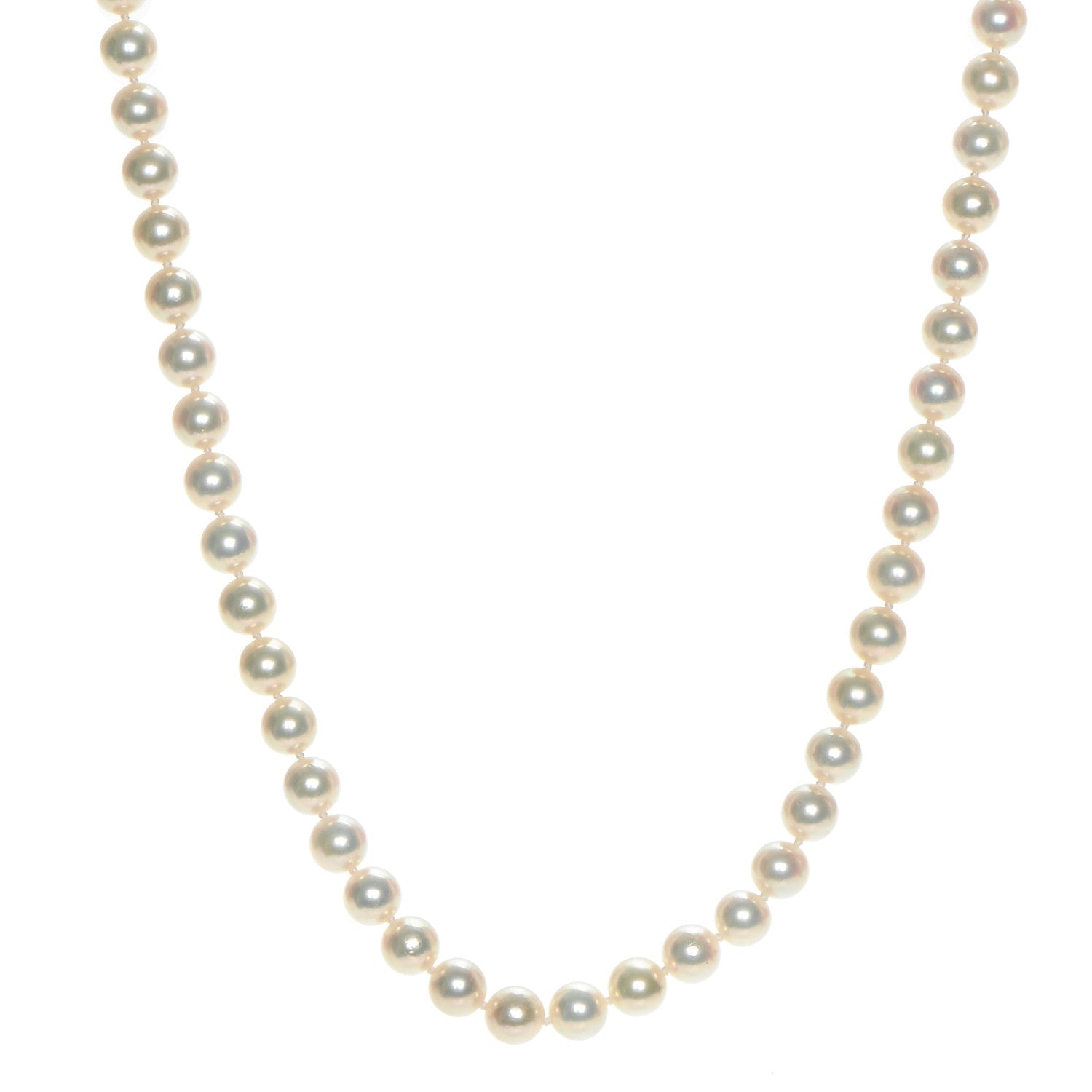 Mikimoto 18K White Gold Pearl 6mm Strand Akoya Necklace 16 1 of 6