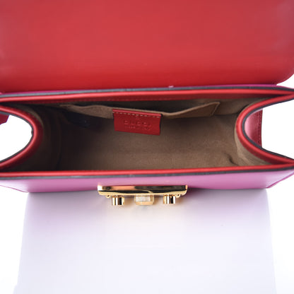 Gucci Calfskin Small Padlock Shoulder Bag New Rosette Hibiscus Red 5 of 9