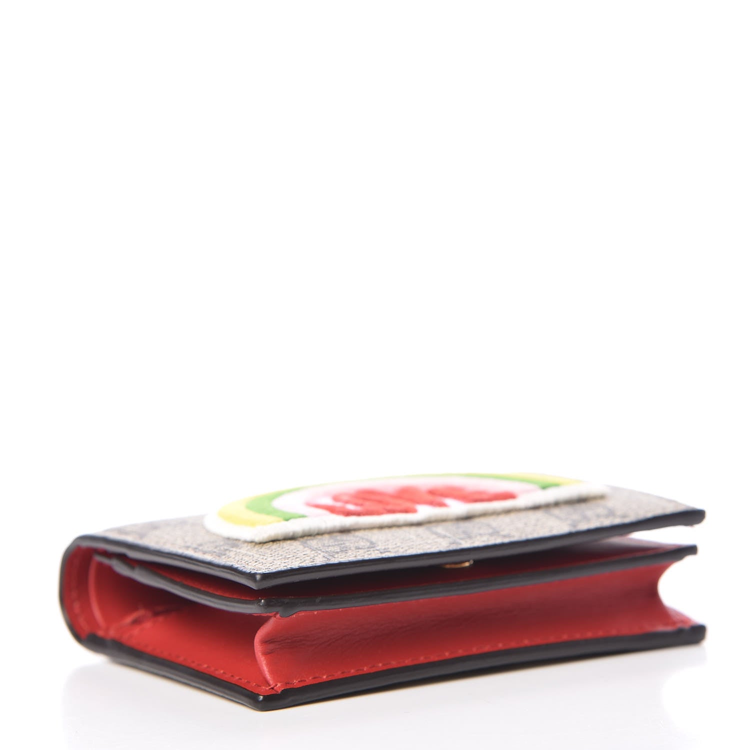 Gucci Soft GG Supreme Monogram Rainbow Embroidered Card Case Wallet 4 of 10