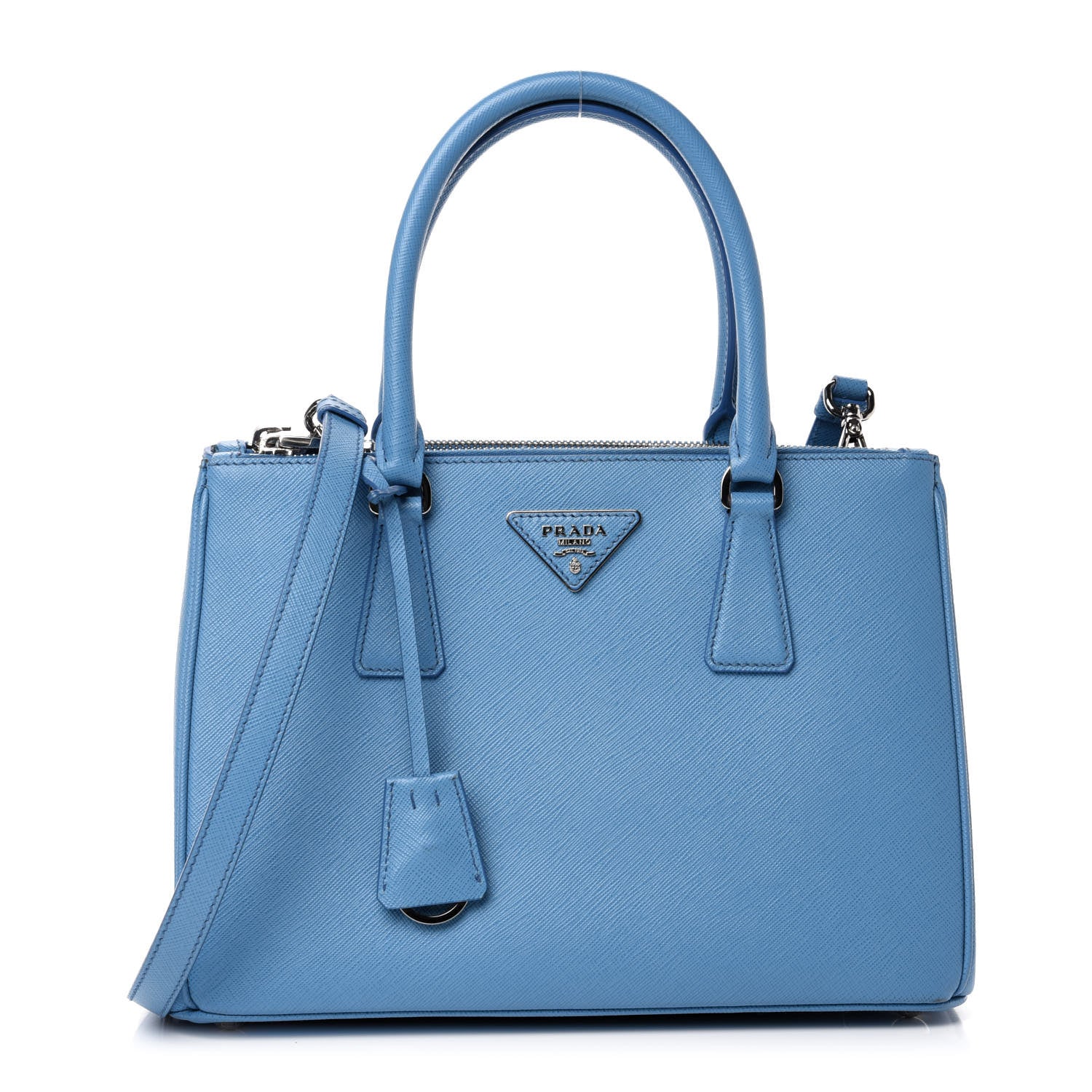 Prada Saffiano Small Galleria Double Zip Tote Mare 1 of 13