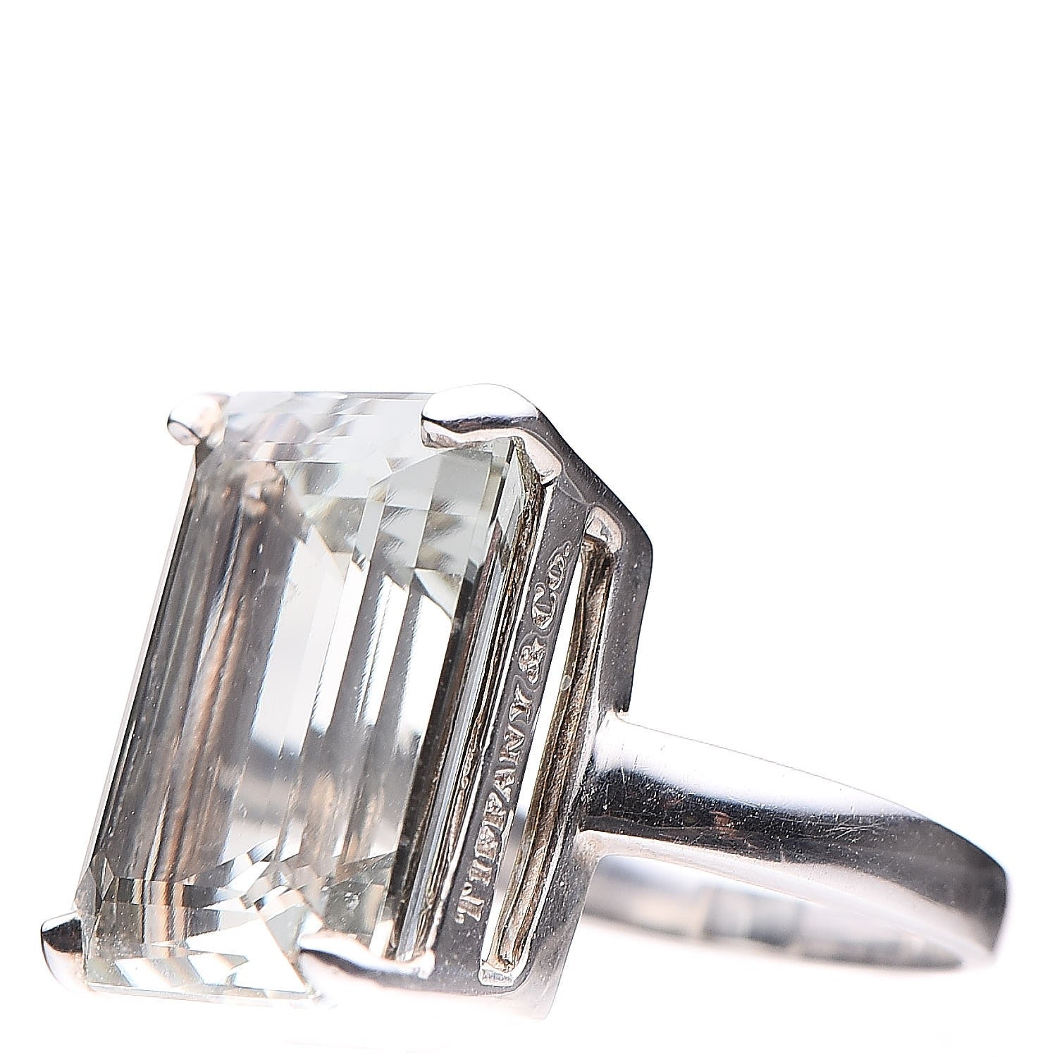 Tiffany Sterling Silver Green Quartz Sparklers Cocktail Ring 48 4.25 3 of 7