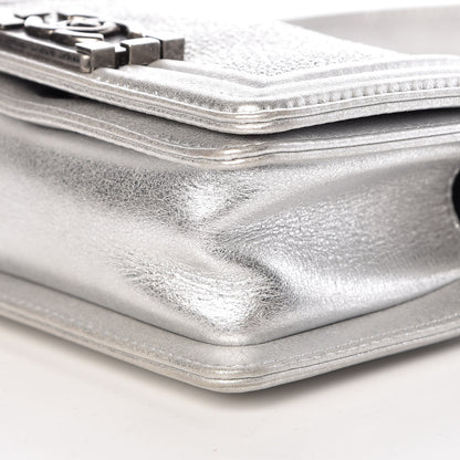 Chanel Metallic Galuchat Stingray Mini Boy Flap Silver 9 of 9