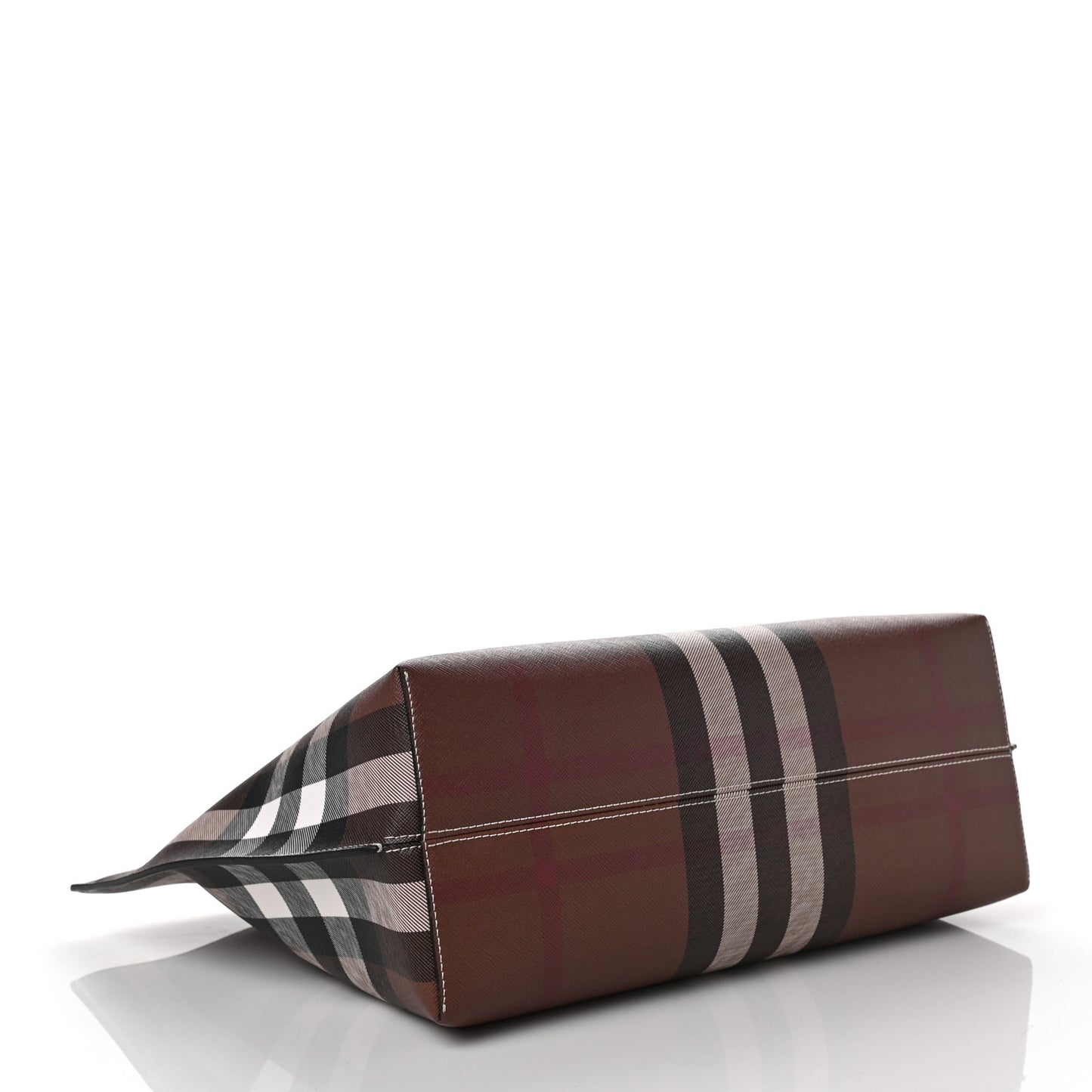 E-Canvas Check Medium Soft TB Tote Dark Birch Brown