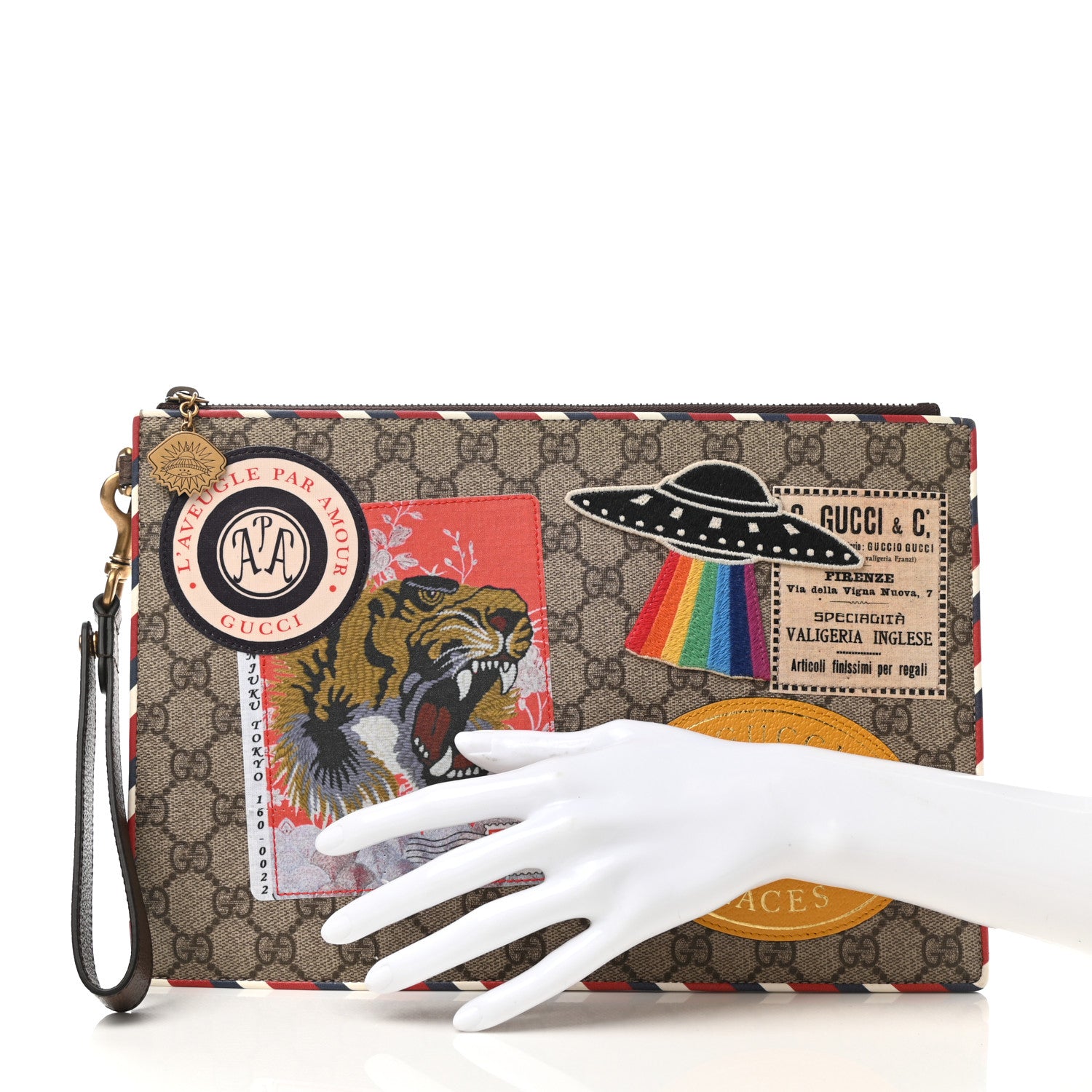 Gucci GG Supreme Monogram Courrier Documents Holder Beige New Acero 2 of 7