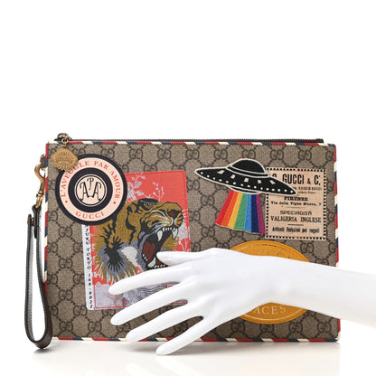 Gucci GG Supreme Monogram Courrier Documents Holder Beige New Acero 2 of 7