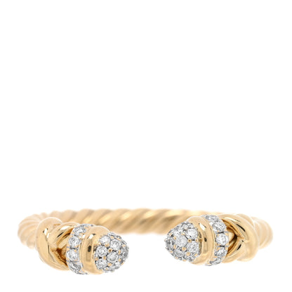 David Yurman 18K Yellow Diamond Petite Helena Open Ring 49 5 1 of 5