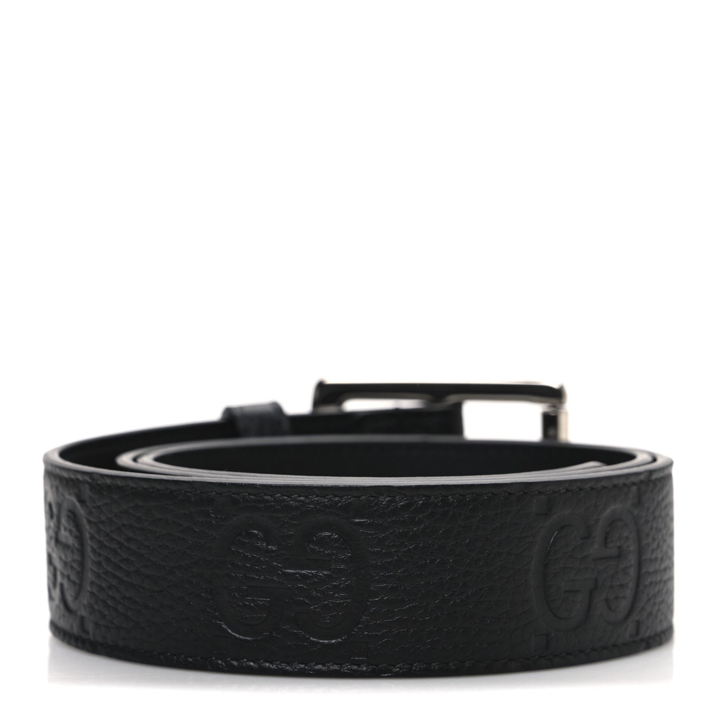 Piuma Calfskin Jumbo GG Embossed 35mm Belt 80 32 Black