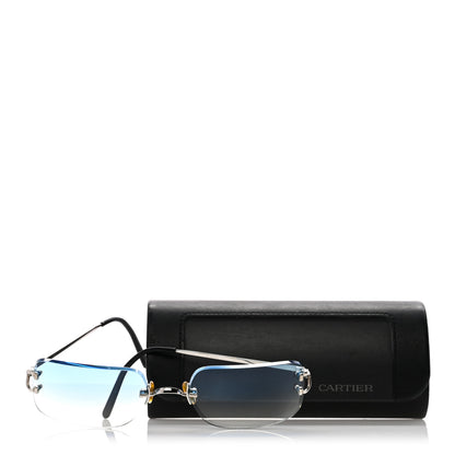 Cartier Metal Rimless Gradient Sunglasses Blue 7 of 7
