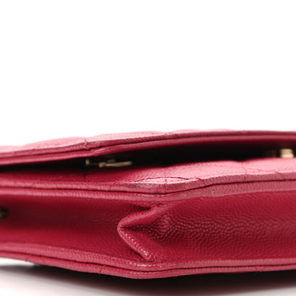 Chanel Caviar Quilted Wallet On Chain WOC Dark Pink 9 of 11