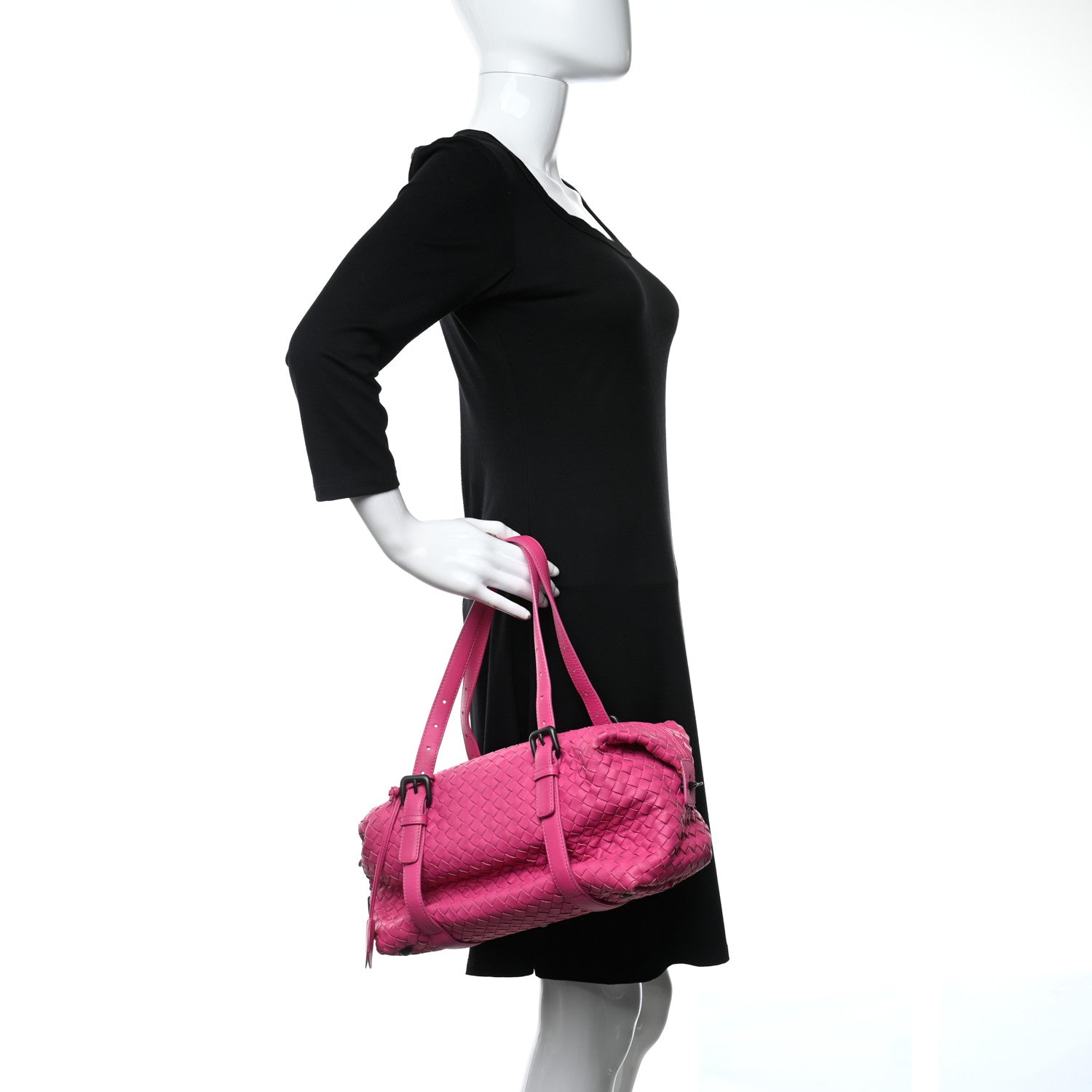Bottega Veneta Nappa Intrecciato Montaigne Rings Satchel Fuchsia 2 of 10