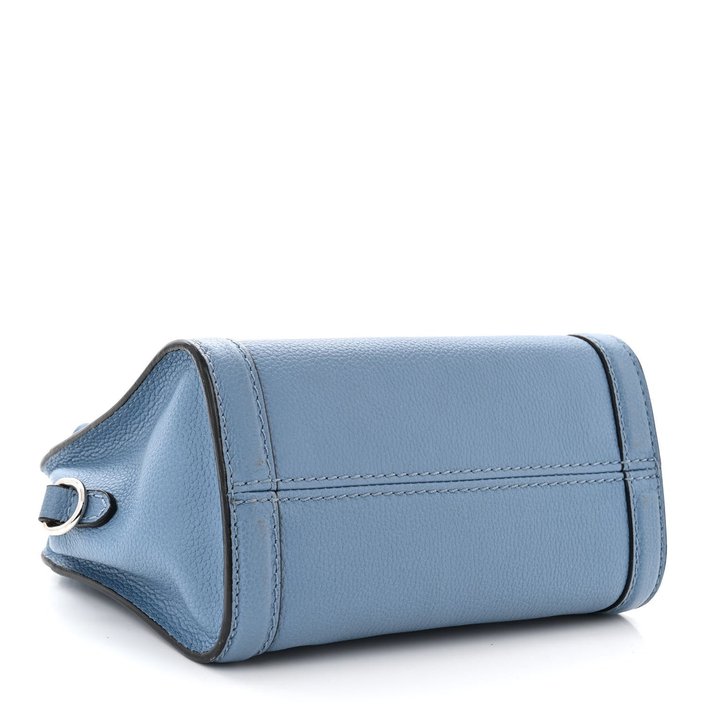 Pebbled Calfskin Mini Padlock Tote Light Blue