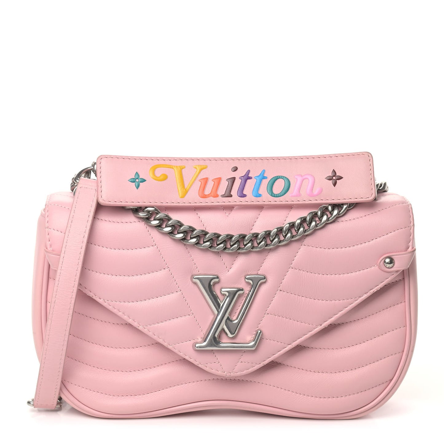 Calfskin New Wave Chain MM Smoothie Pink