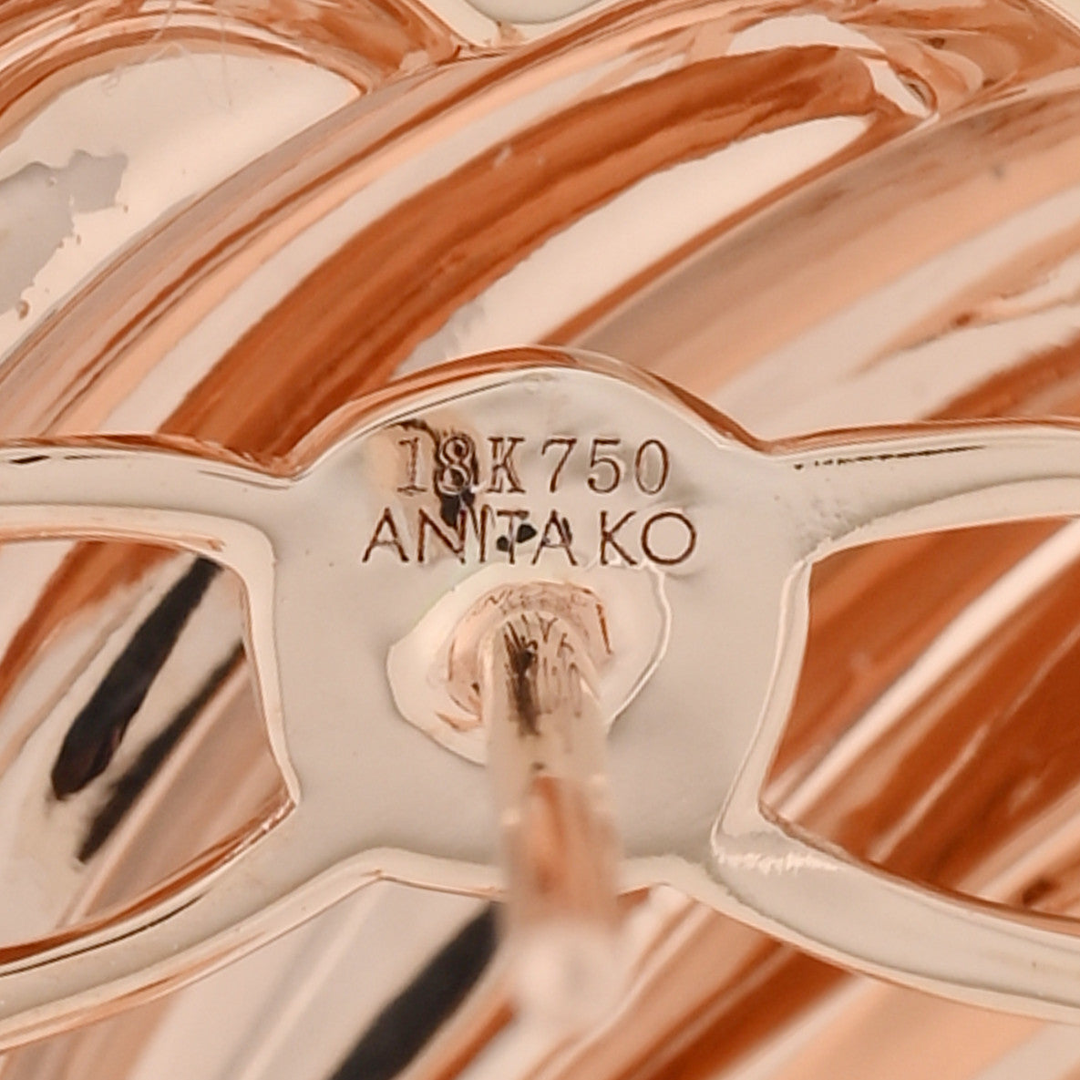 Anita Ko 18K Rose Gold Croissant Earrings 4 of 5