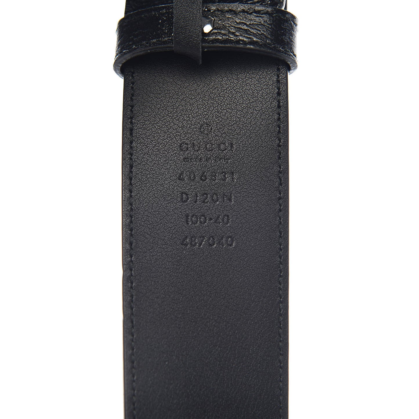 Textured Dollar Calfskin Nickel Double G 40mm Belt 100 40 Black