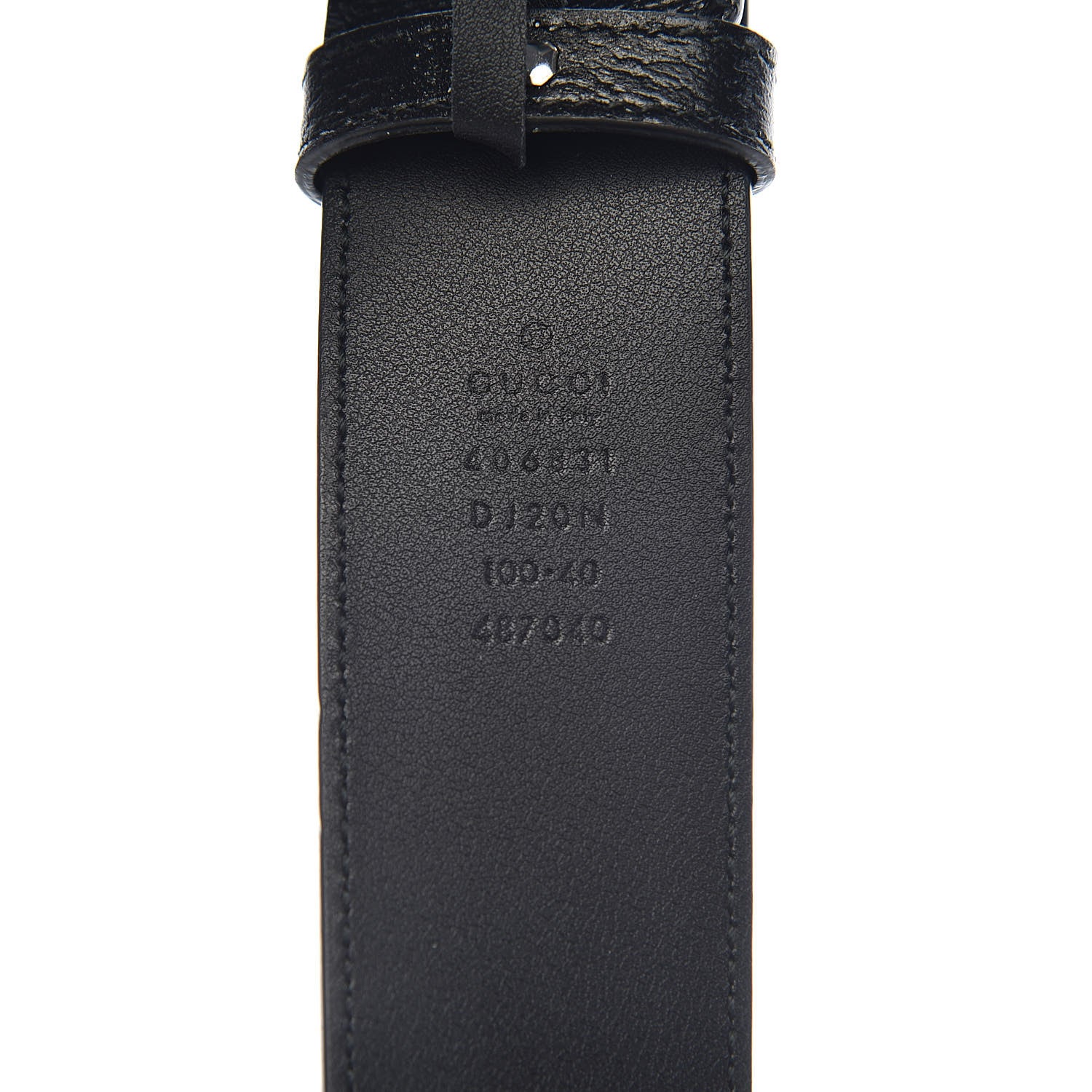 Gucci Textured Dollar Calfskin Nickel Double G 40mm Belt 100 40 Black 4 of 6