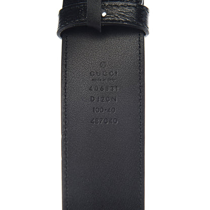 Gucci Textured Dollar Calfskin Nickel Double G 40mm Belt 100 40 Black 4 of 6