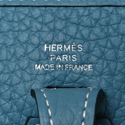 Hermes Taurillon Clemence Evelyne TPM New Blue Jean 6 of 11