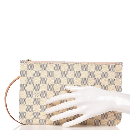 Louis Vuitton Damier Azur Neverfull MM GM Pochette Rose Ballerine 2 of 7