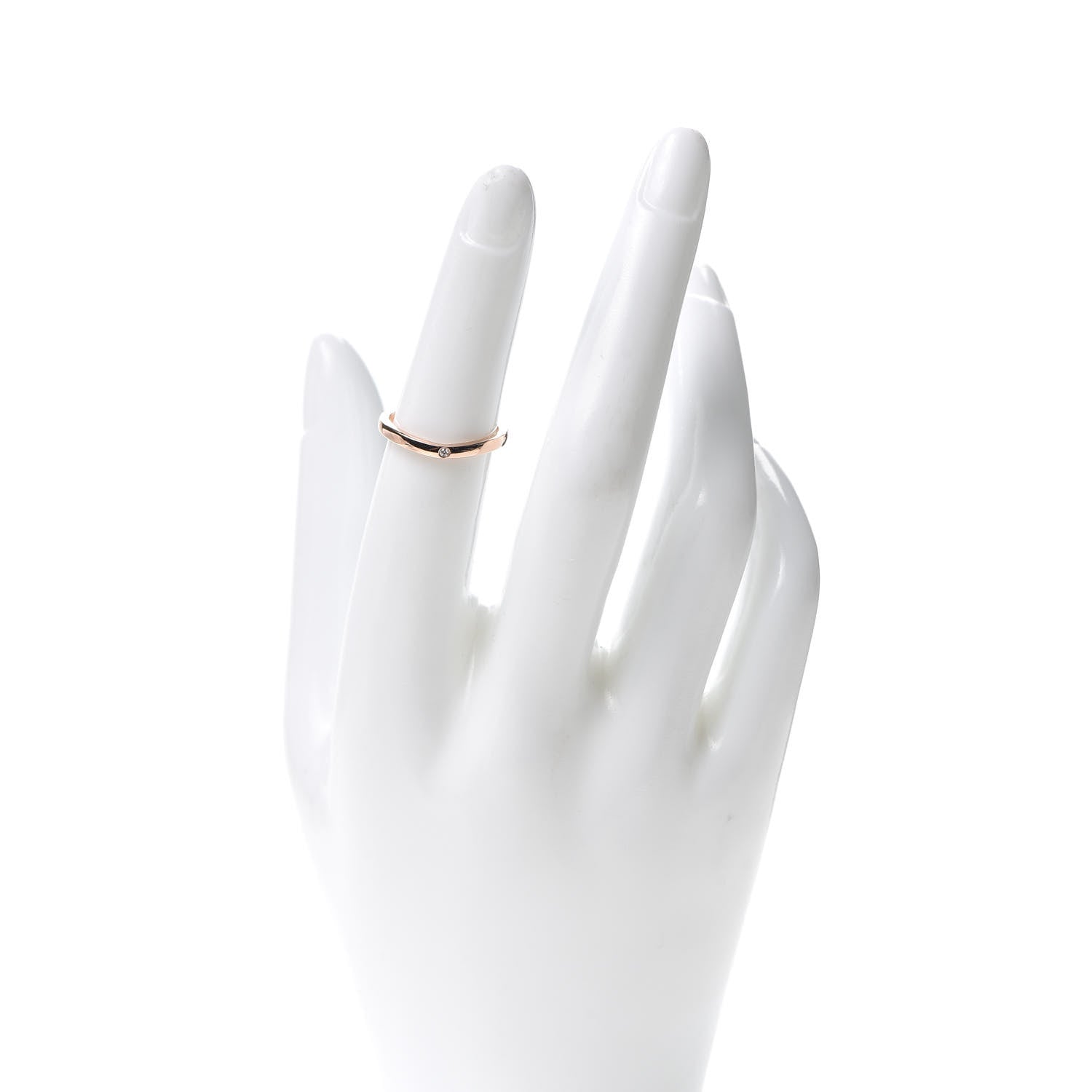 Cartier 18K Pink Gold 3 Diamond Ballerine Wedding Band Ring 50 5.25 2 of 5
