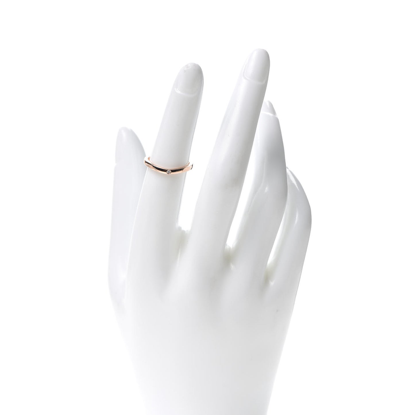 18K Pink Gold 3 Diamond Ballerine Wedding Band Ring 50 5.25