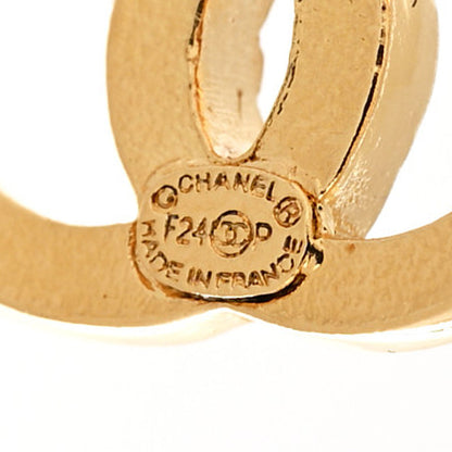 Chanel Metal Textured CC Earrings  Gold 4 of 5