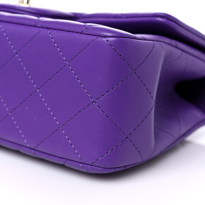 Chanel Lambskin Quilted Mini Top Handle Rectangular Flap Dark Purple 9 of 11