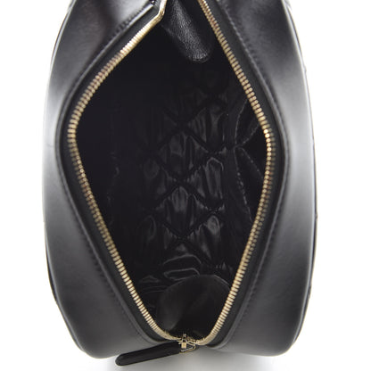 Chanel Lambskin Quilted Medium Curvy Pouch Cosmetic Case Black 8 of 11