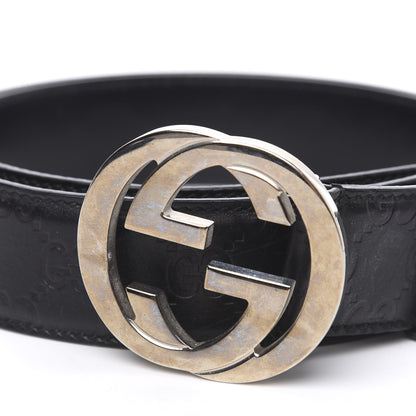 Gucci Guccissima Interlocking G Belt 95 38 Black 6 of 6
