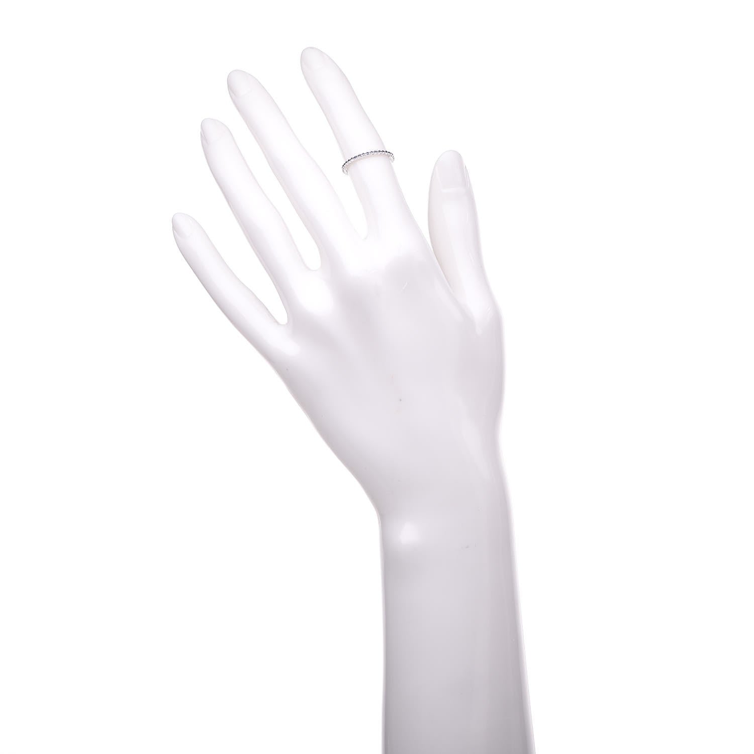 Tiffany 18K White Gold Iolite Metro Ring 48 4.5 2 of 6