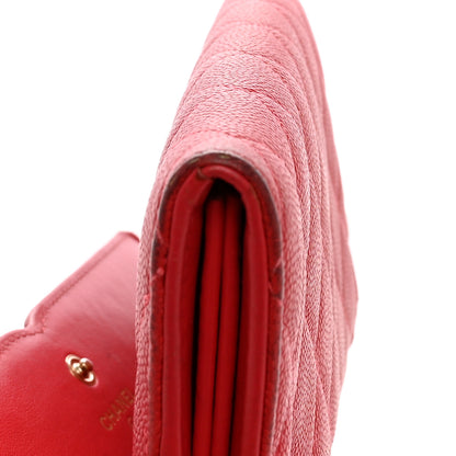 Chanel Caviar Quilted Large Filigree Gusset Flap Wallet Red 11 of 19