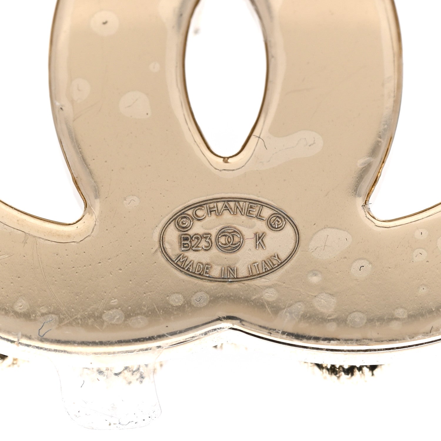Chanel Crystal CC Earrings Black Gold 4 of 5