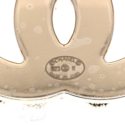 Chanel Crystal CC Earrings Black Gold 4 of 5