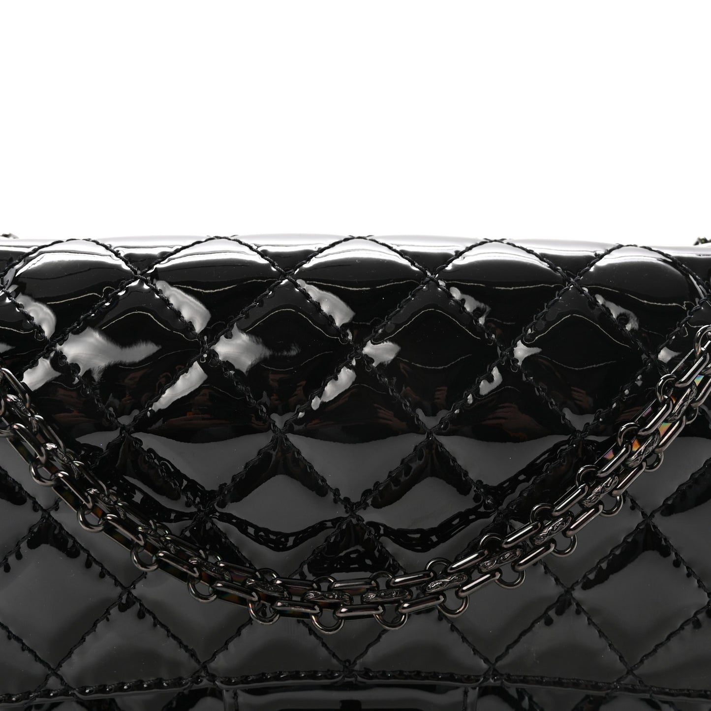 Patent Calfskin Quilted 2.55 Reissue 225 Flap So Black