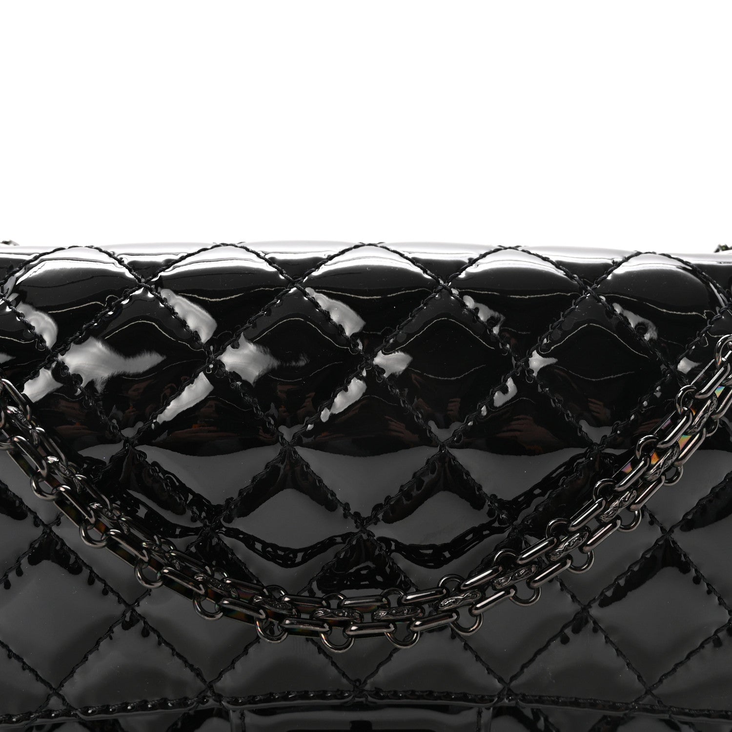 Chanel Patent Calfskin Quilted 2.55 Reissue 225 Flap So Black 8 of 10
