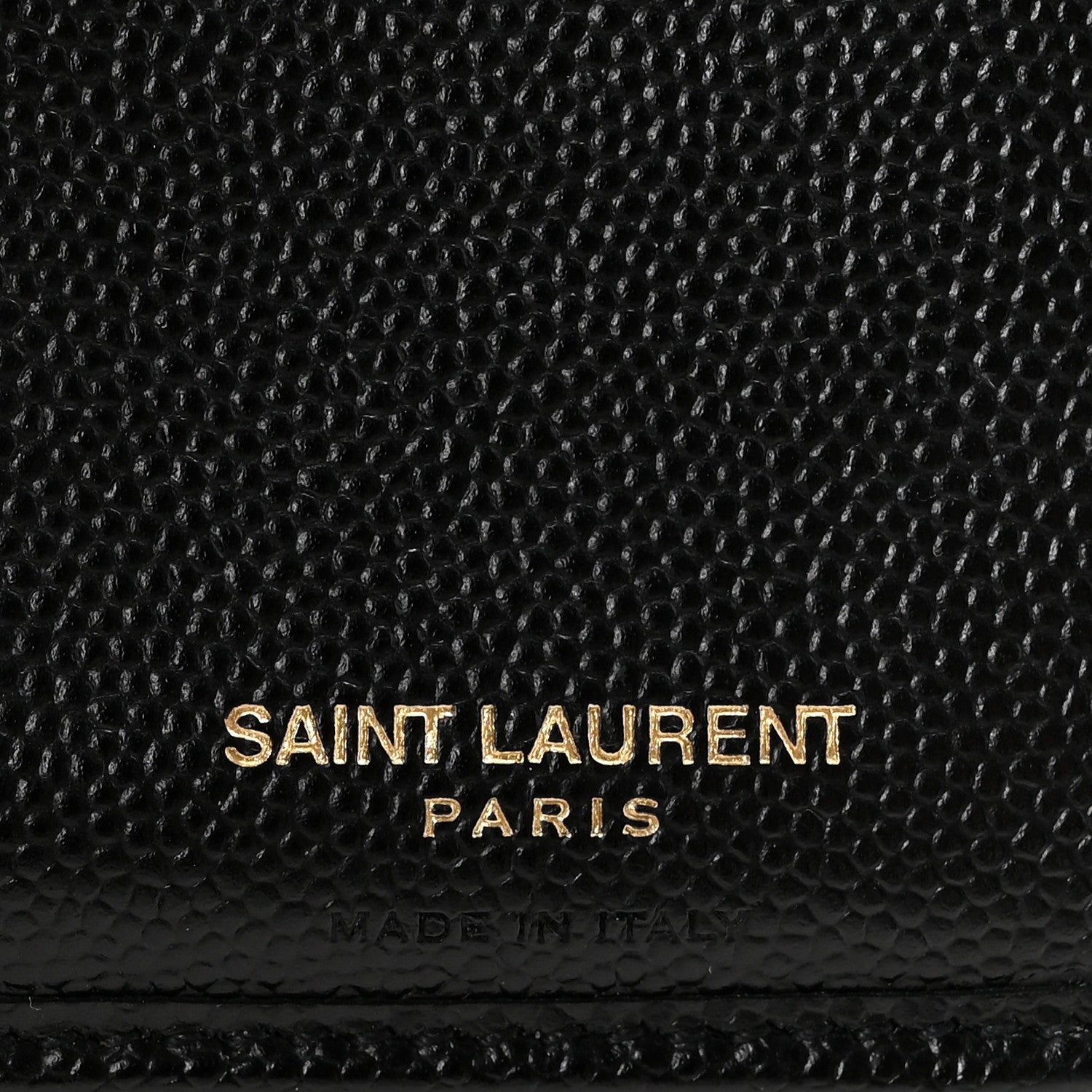 Saint Laurent Grain De Poudre Matelasse Chevron Monogram Compact Zip Around Wallet Black 6 of 9