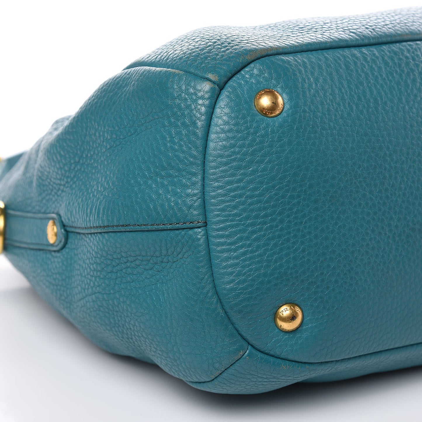 Vitello Daino Shopping Tote Turchese