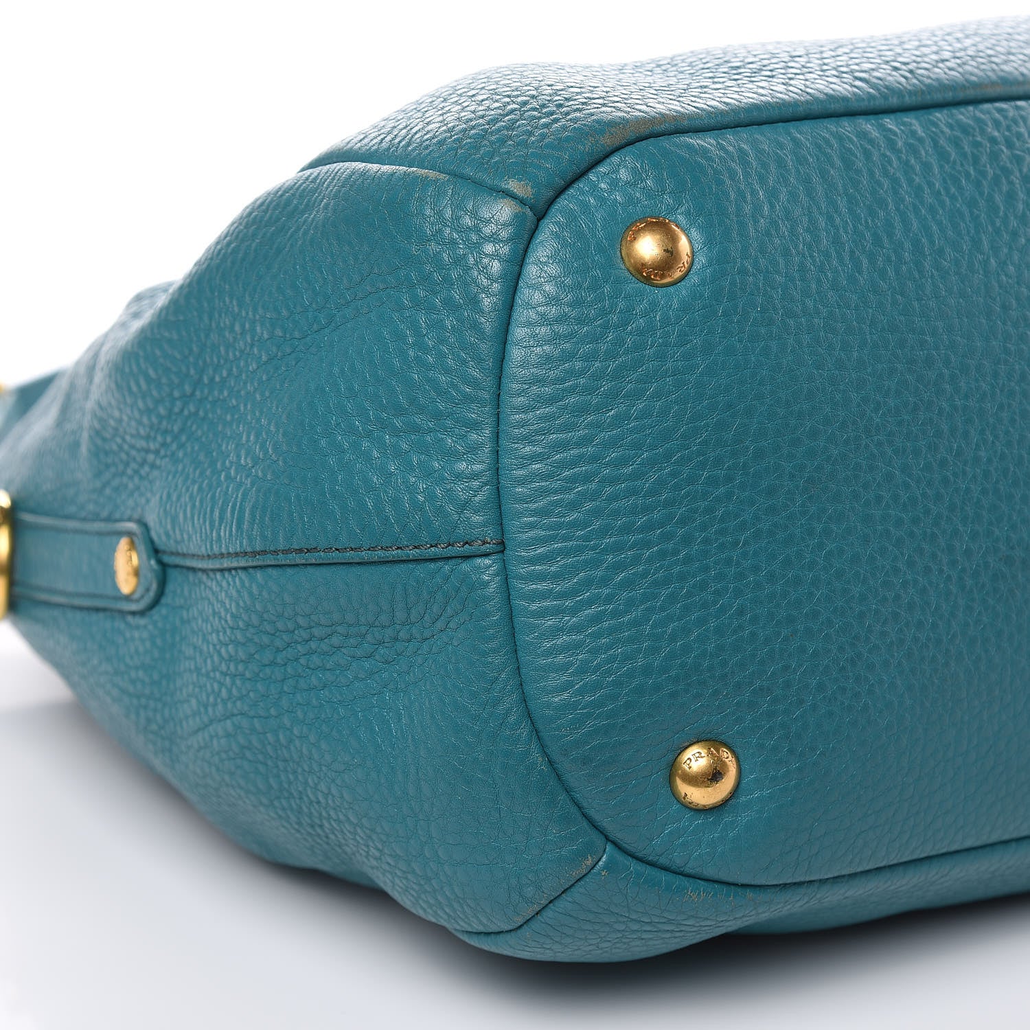 Prada Vitello Daino Shopping Tote Turchese 7 of 15