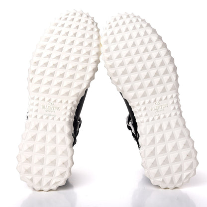 Valentino Garavani Body Tech Knit Free Rockstud Sock High Top Sneakers 40 Black White 5 of 8