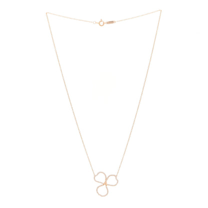 Tiffany 18K Rose Gold Diamond Open Flower Paper Flowers Pendant Necklace 3 of 5