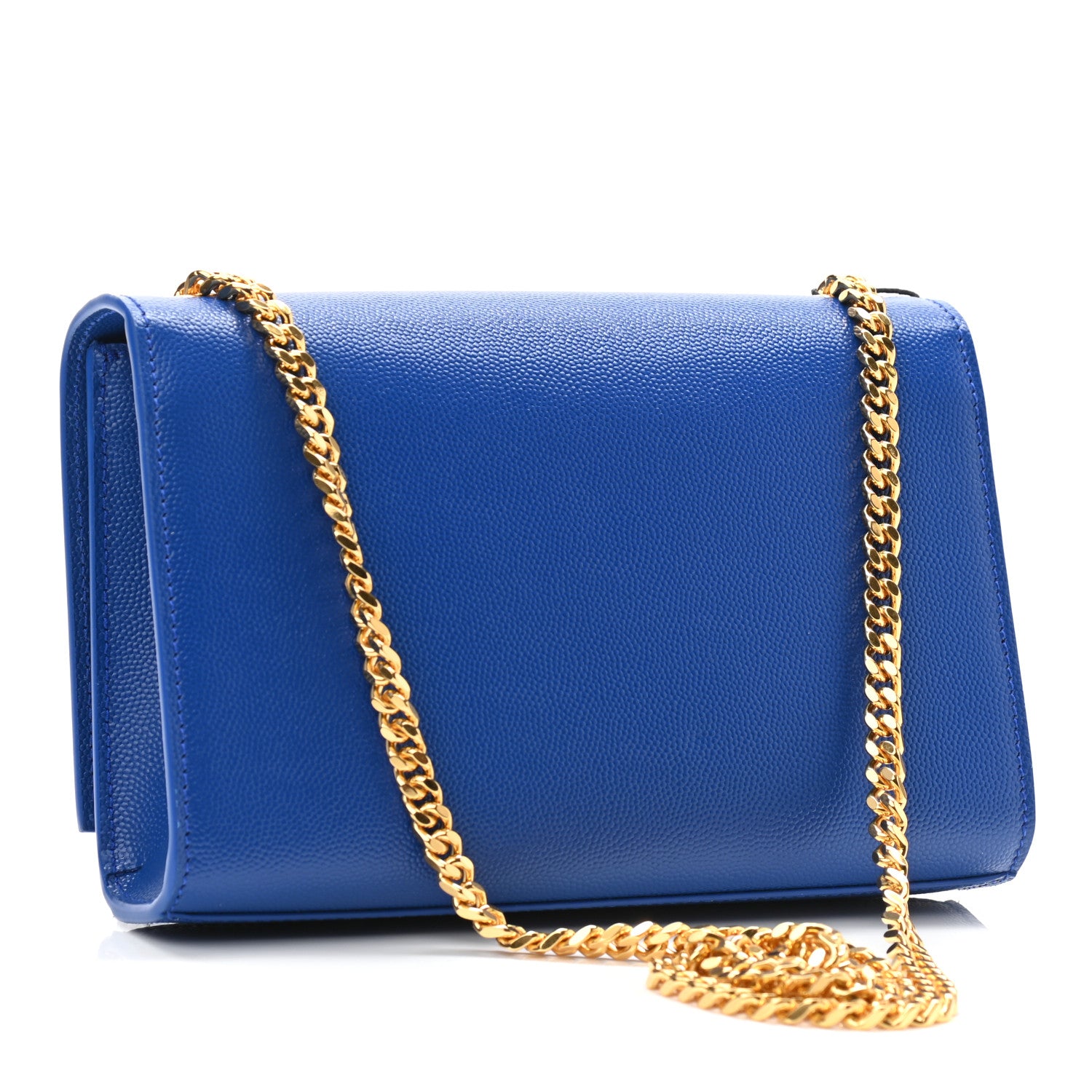 Saint Laurent Grain De Poudre Small Classic Monogram Kate Satchel Royal Blue 3 of 9