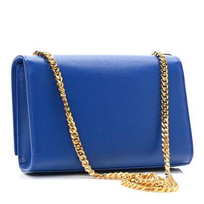 Saint Laurent Grain De Poudre Small Classic Monogram Kate Satchel Royal Blue 3 of 9