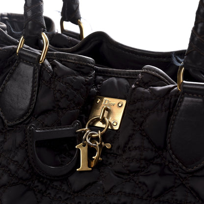 Christian Dior Nylon Cannage Shopper Tote Black 8 of 15