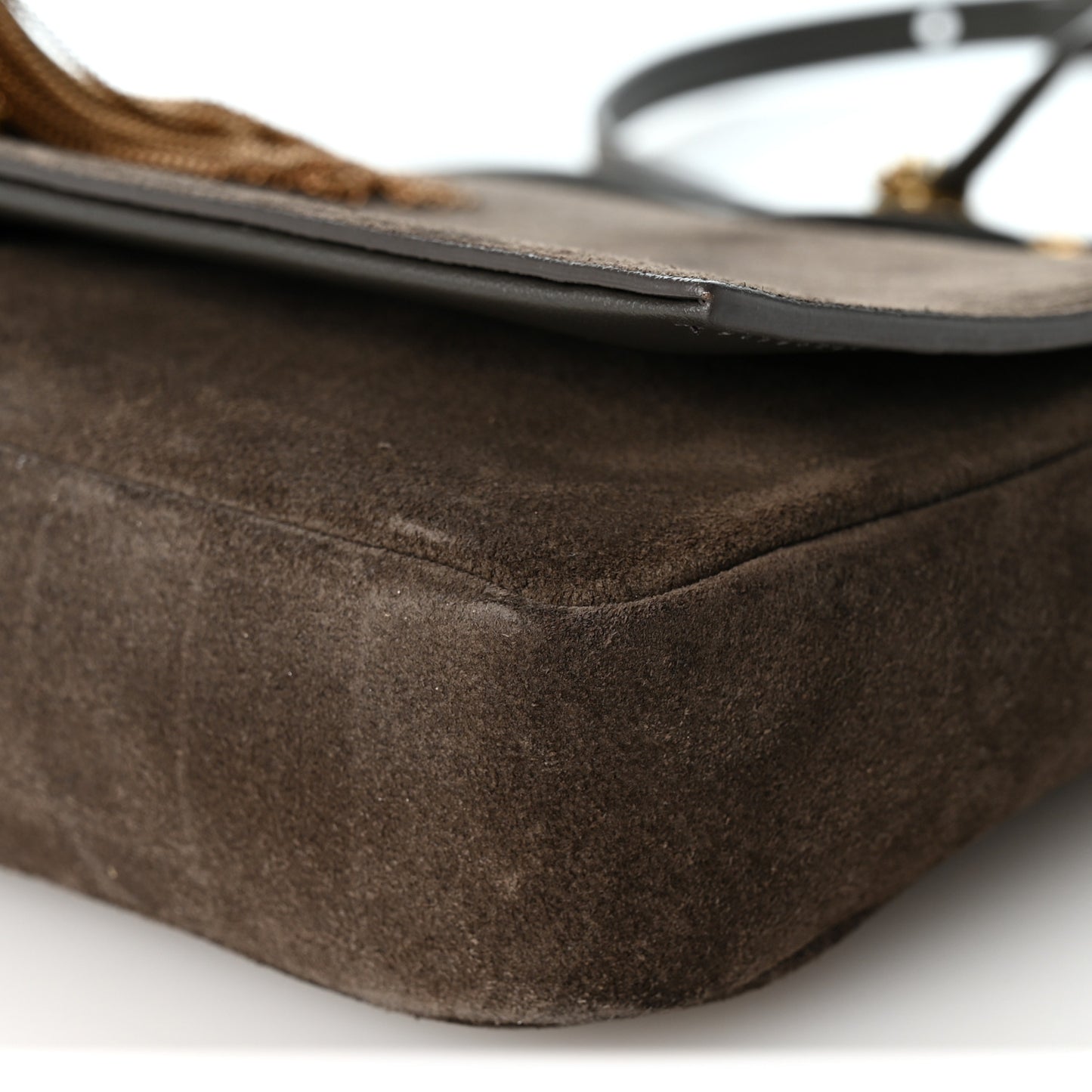 Suede Monogram Tassel Kate 99 Pebble