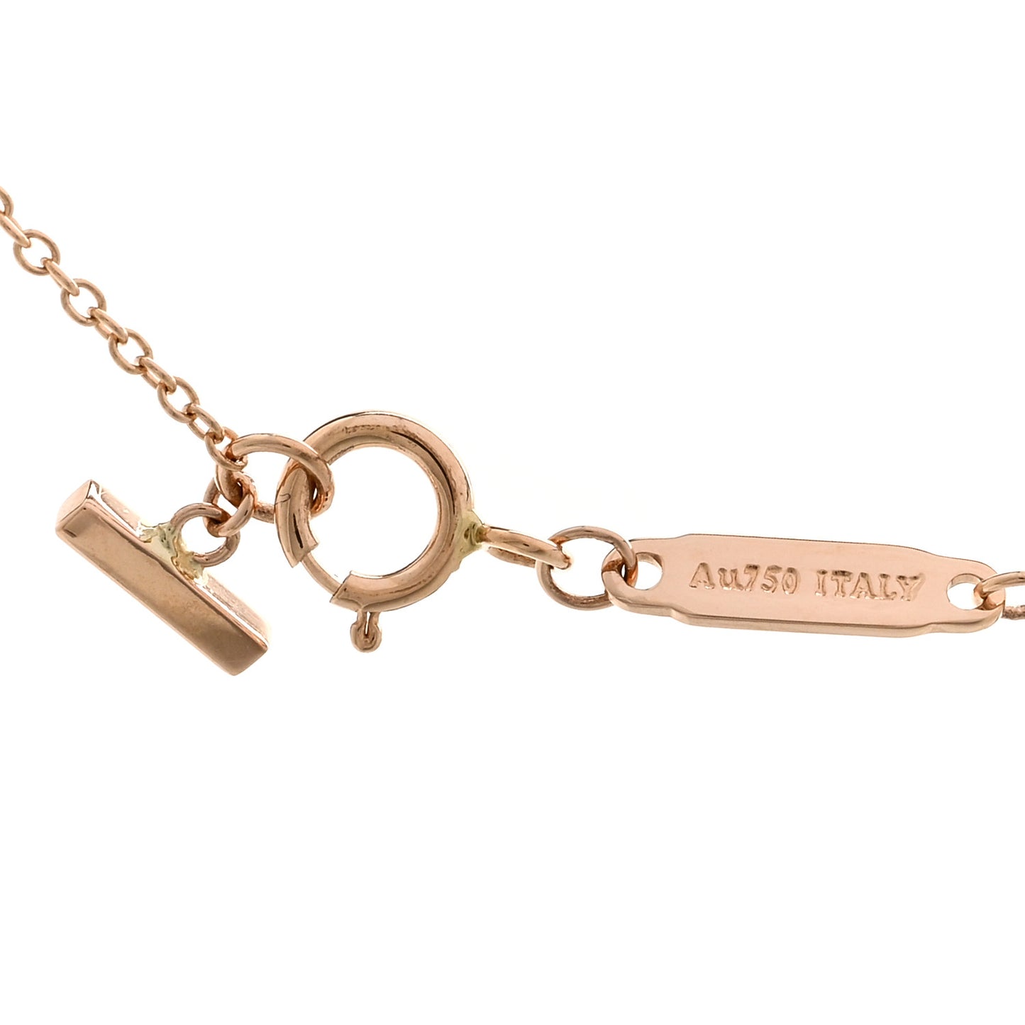 18K Rose Gold Diamond Mini T Smile Pendant Necklace