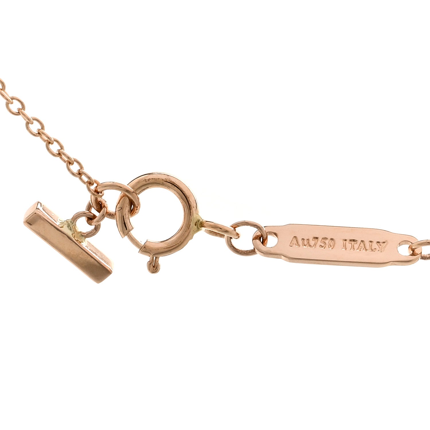 Tiffany 18K Rose Gold Diamond Mini T Smile Pendant Necklace 4 of 6