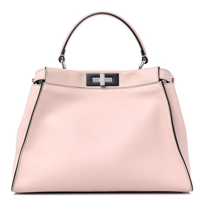 Fendi Vitello Seta Shiny Nappa Medium Peekaboo Iconic Satchel Soap Opale 1 of 13