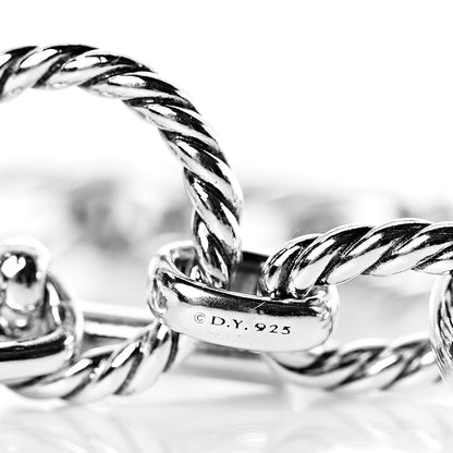David Yurman Sterling Silver Blue Sapphire 9.5mm Cushion Link Bracelet 4 of 4