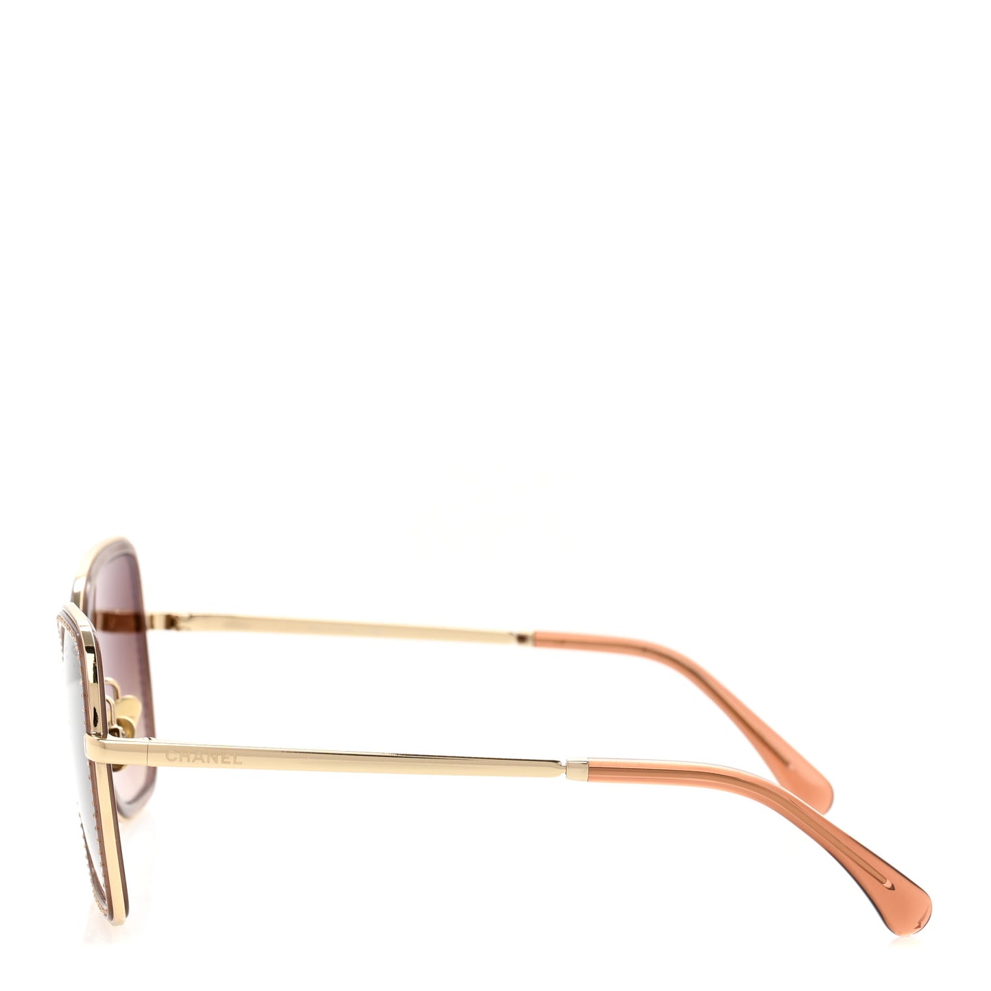 Square Frame Sequin Sunglasses 4277-B Gold Brown
